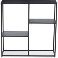 Orsina Stylish Grey Metal Multi Shelf Unit, Practical Design Corner Shelf Unit, Multi Level Narrow Shelving Unit in Black