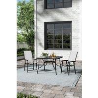 2-Seater Square Garden Tempered Glass Patio Dining Table Set