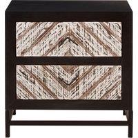 Orsina Versatile Design Black 2 Drawer Bedside Table, Industrial Table For Bedroom, Everyday Use Lounge Table in Brown