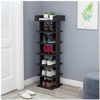 7-Tiers Shoe Rack Organizer Storage Wood Stand Shelf Space Saving