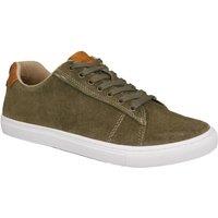 HX London Men's Romford Suede Fashion Trainers in Olive | Size: 7