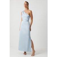 One Shoulder Satin Maxi Bridesmaid Dress