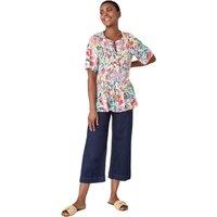 Roman Women's Floral Shirred Crinkle Top in Pink | Size: 12