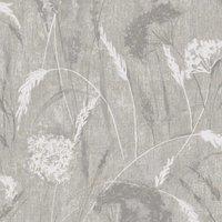 Holden Decor Pappus Botanical Floral Dandelions Flowers Metallic Textured Wallpaper in Grey