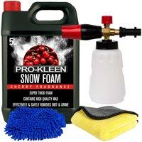 ProKleen Snow Foam Cherry 1 x 5L Karcher Compatible Lance Microfibre Cloth Mitt in White