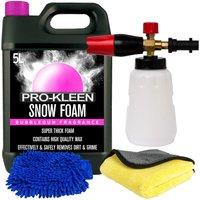 ProKleen Snow Foam Bubblegum 5L Karcher Compatible Lance Microfibre Cloth Mitt in White