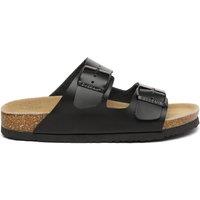 EverAu Australia Men's Duck Leather Twin Buckle Sandals in Black | Size: 10