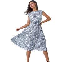 Geometric Twist Detail Pleated Dress