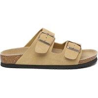 EverAu Australia Women's Mallard Leather Twin Buckle Sandals in Camel | Size: 3