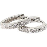 Harfi Women's Diamond April Birthstone Small Silver Huggie Hoops
