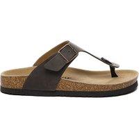 EverAu Australia Women's Flamingo Leather Toe Thong Sandals in Brown | Size: 5