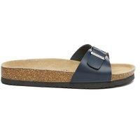 EverAu Australia Women's Swan Leather Easy Slip-On Sandals in Navy | Size: 7