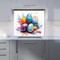 Warren Reed - Designer Watercolor Easter eggs Kitchen Splashback | Size: 900mm x 650mm