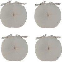 Dibor Set of 4 Grey Round Outdoor Chair Seat Pad Garden Cushions Dia 40cm | Size: 40 cm x 40 cm