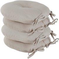 Dibor Set of 4 Traditional Grey Indoor Outdoor Chair Seat Pad Garden Cushions Dia 40cm | Size: 40 cm x 40 cm