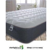 Starlight Beds Zig Zag Hybrid Spring Mattress - 19cm Deep Soft Firmness in Grey | Size: Double