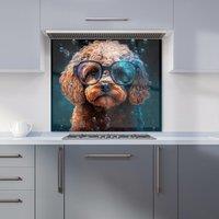 Warren Reed - Designer Cavapoo Dog Face Splashart Kitchen Splashback | Size: 700mm x 750mm