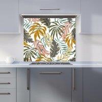 Warren Reed - Designer Tropical Leaves Kitchen Splashback in Green | Size: 900mm x 750mm