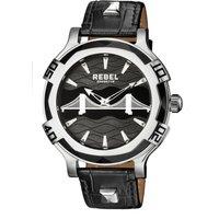 Rebel Men's Brooklyn Bridge Black Dial Leather Watch