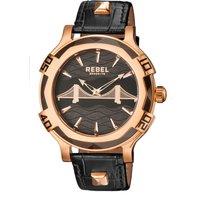 Rebel Men's Brooklyn Bridge Black Dial Leather Watch