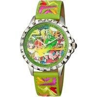Rebel Women's Dumbo Lime Green Dial Leather Watch