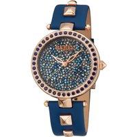 Rebel Women's Rockaway Parkway Blue/Silver Dial Leather Watch in Silver