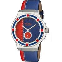 Flatbush Navy/Red Dial Leather Watch