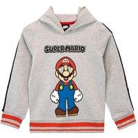 Super Mario Bros Boy's Gaming Hoodie in Grey | Size: 10-11 Years