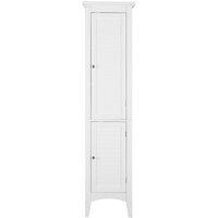 Teamson Home Bathroom White Wooden Free Standing Tall Cabinet
