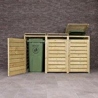 Charles Bentley Wooden Bin Store Wheelie Bin Storage Unit in Natural