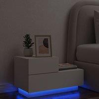 Berkfield Home Bedside Cabinet with LED Lights White 70x36x40.5 cm