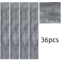 Living and Home 36Pcs Dark Grey Self Adhesive Waterproof Wear-Resistant PVC Wood Grain Effect Flooring, 5m Pack