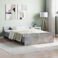 Berkfield Home Bed Frame with Headboard & Footboard Concrete Grey 120x190 cm Small Double