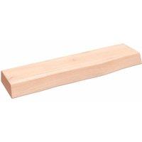 Berkfield Home Wall Shelf 40x10x4 cm Untreated Solid Wood Oak in Brown | Size: 40 x 10 x 4 cm