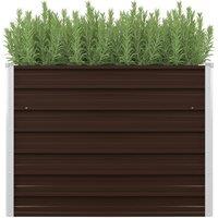 Berkfield Home Garden Raised Bed Brown 100x40x77 cm Galvanised Steel | Size: 100 x 40 x 77 cm
