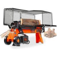 Superhandy Portable Electric Log Splitter 6 Ton Ram System 9.6A 2200W in Orange