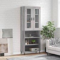 Berkfield Home Highboard Grey Sonoma 69.5x34x180 cm Engineered Wood