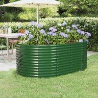 Berkfield Home Garden Raised Bed Powder-coated Steel 175x100x68 cm Green | Size: 175 x 100 x 68 cm
