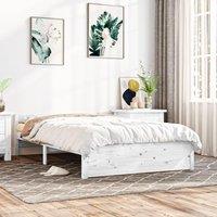 Bed Frame White Solid Wood 140x200 cm