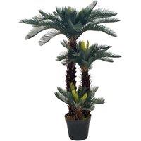 Berkfield Home Artificial Plant Cycas Palm with Pot Green 125 cm