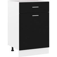 Berkfield Home Drawer Bottom Cabinet Black 50x46x81.5 cm Engineered Wood