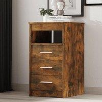 Berkfield Home Drawer Cabinet Smoked Oak 40x50x76 cm Engineered Wood in Brown | Size: 40 x 50 x 76 cm