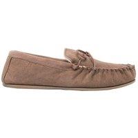 Mokkers Men's Oliver Moccasin Wool Lined Slippers in Camel | Size: 8