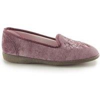 Sleepers Women's Nieta Plain Embroidered Slippers in Grey | Size: 5
