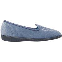 Sleepers Women's Nieta Plain Embroidered Slippers in Dark Blue | Size: 8