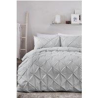 Serene 'Lara' Luxury Ruched Duvet Cover Set in Silver | Size: King