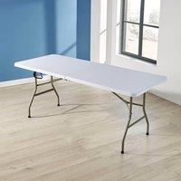 Home Source 5ft Folding Table Trestle Camping Party Picnic BBQ Stall Garden Indoor in White