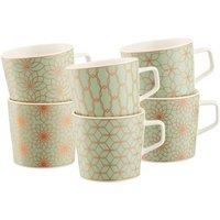 Aynsley China 'Sage & Copper' Deco Mugs set of 6