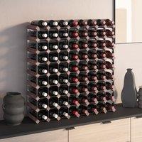 Berkfield Home Wine Rack for 72 Bottles Brown Solid Wood Pine