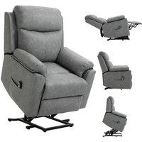 HOMCOM Power Lift Chair Electric Riser Recliner with Remote Control in Grey